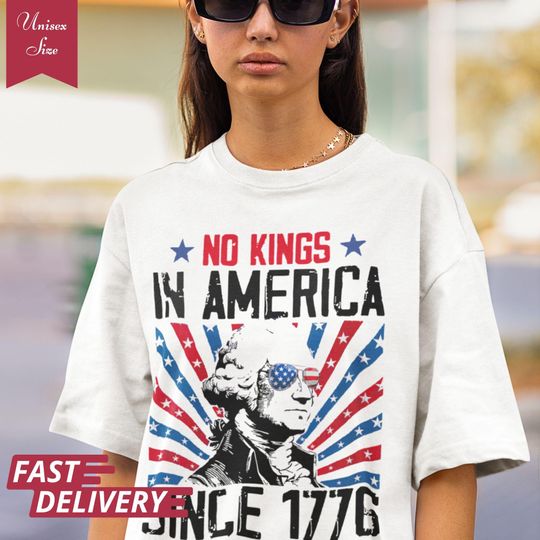 Discover No Kings In America Shirt: Patriotic George Washington Tee