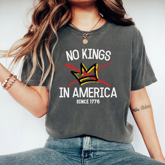 Discover Anti MAGA Protest Shirt, No Kings In America Tee, Pro Democracy Tshirt, Liberal Political Gift,Eighteen October Shirt, Patriotic Freedom Tee