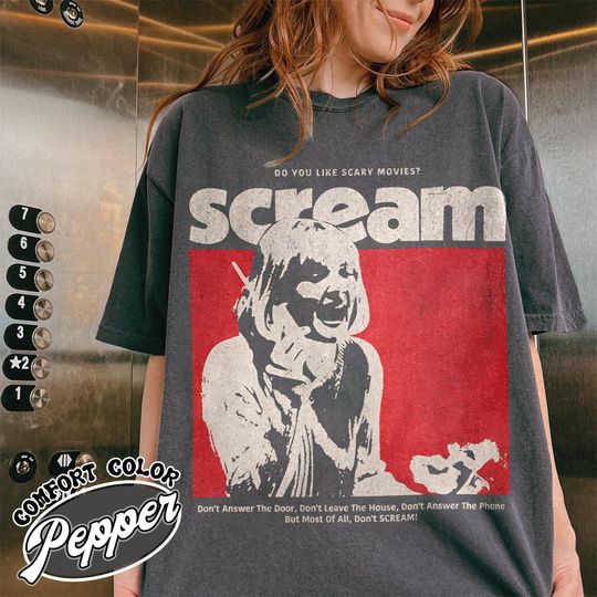 Discover Scream Movie Vintage Graphic T-Shirt, Retro Horror, Halloween Gift