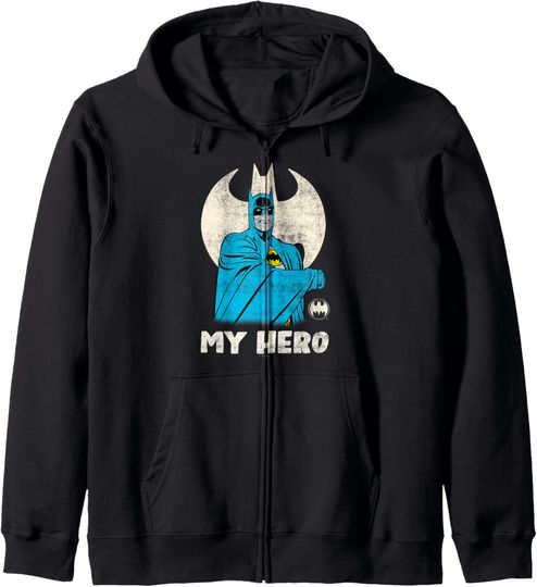 DC Comics Batman My Hero Logo Background Zip Hoodie, Gift For Fans