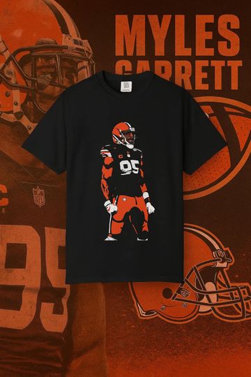 Vintage Bootleg Myles Garrett #95 Cleveland Football T-Shirt | Retro Sports Fan Tee