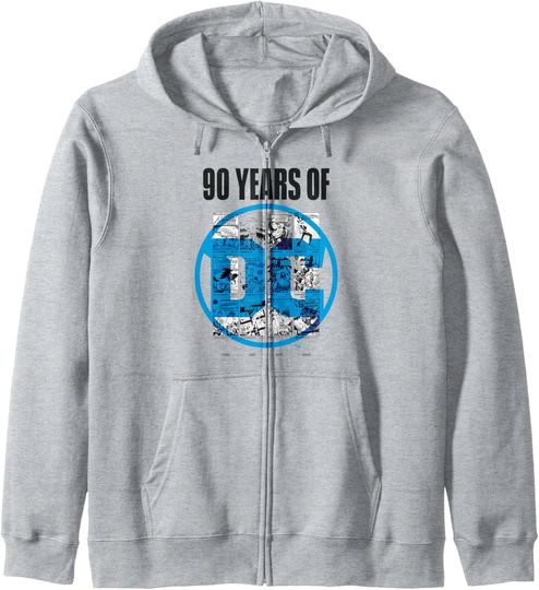 DC Comics Justice League 90 Years Of DC Comics Zip Hoodie, Gift For Fans
