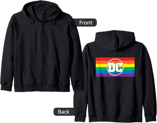 Discover DC Originals Rainbow Flag Pride Logo Zip Hoodie