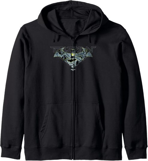 DC Comics Batman Bat Logo Team Fill Alt Zip Hoodie, Gift For Fans