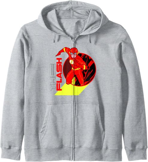 DC Comics The Flash Circle Classic Comic Logo Zip Hoodie, Gift For Fans
