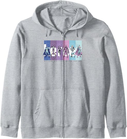 DC Comics Justice League Stand United Rainbow Panels Zip Hoodie, Gift For Fans