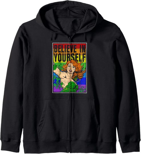 DC Comics Batman Poison Ivy Rainbow Poster Zip Hoodie, Gift For Fans