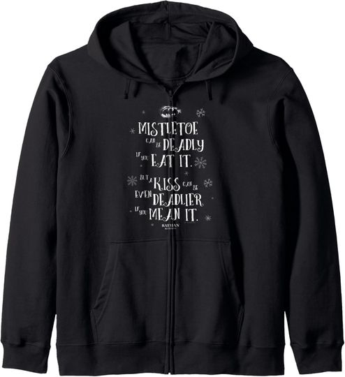 DC Comics Batman Returns Mistletoe Cat Poem Zip Hoodie, Gift For Fans