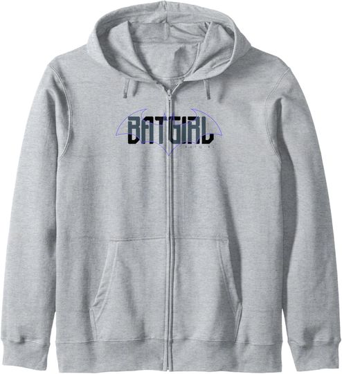 DC Comics Batman Batgirl Bat Logo Overlay Alt Zip Hoodie, Gift For Fans