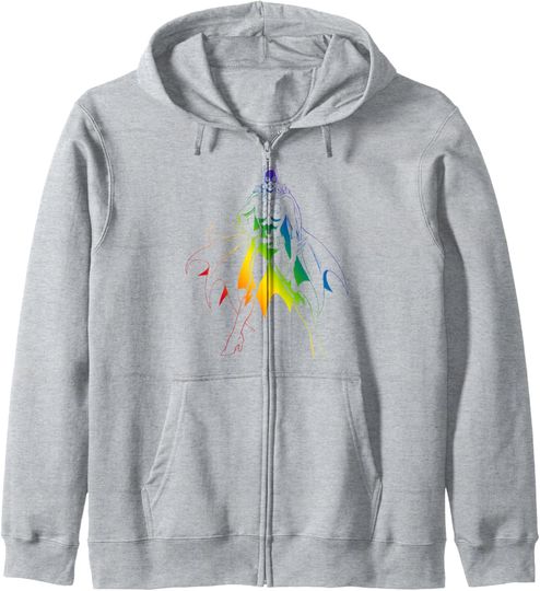 DC Comics Batgirl Rainbow Outline Pride Zip Hoodie, Gift For Fans