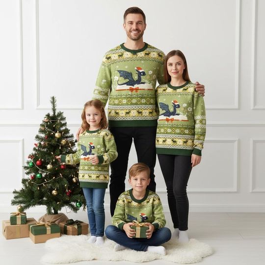 Discover Dragon Bookish Christmas Ugly Sweater,  Holiday Sweater, Book Lover Sweater For Men And Women, Christmas Gift