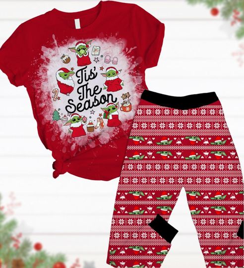 Discover Baby Yoda Christmas Pajamas, Santa Baby Yoda Shirt, Baby Yoda Party Shirt, Star Wars Holiday Pajamas, Merry Xmas Pjs, Disney Holiday
