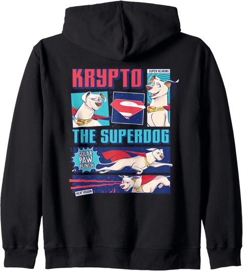 Discover DC League of Super-Pets Krypto's Superpower Lineup Zip Hoodie