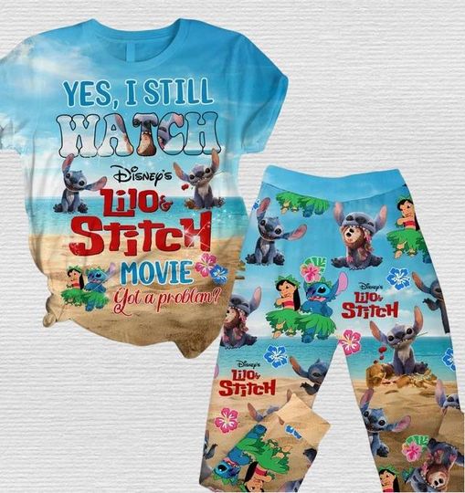 Discover Lilo And Stitch Pajamas Set, Disney Stitch Ohana Means Family Women Pajamas, Disney Vacation Pajamas Pants, Funny Cartoon Sleepwear