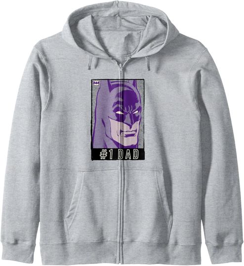 DC Comics Batman Father's Day #1 Dad Vintage Portrait Zip Hoodie, Gift For Fans