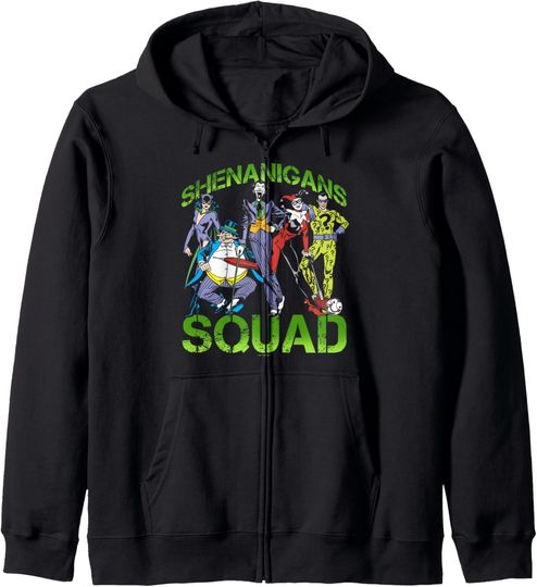 DC Comics Batman St. Patrick's Day Group Shenanigans Squad Zip Hoodie, Gift For Fans