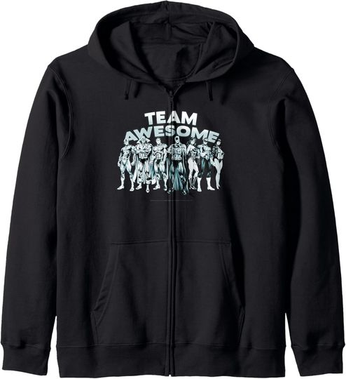 DC Comics Justice League Team Awesome Hero Poster Zip Hoodie, Gift For Fans
