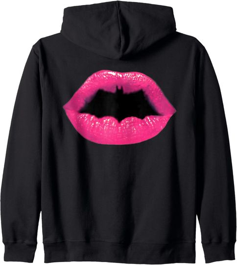 DC Batgirl Logo Lips Zip Hoodie, Gift For Fans