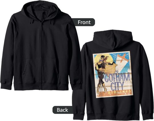DC Bombshells Batgirl Gotham Airlines Zip Hoodie, Gift For Fans