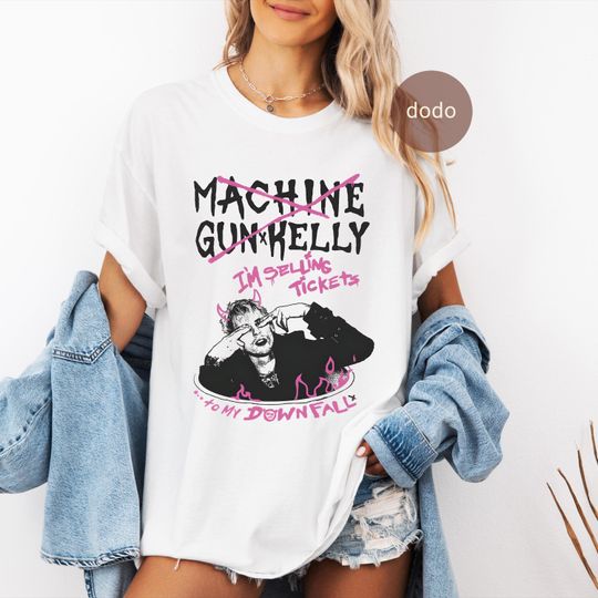 Discover Premium Machine Gun Kelly T-Shirt - Rap Music Merch - Tickets To My Downfall Album - Unisex Clothing