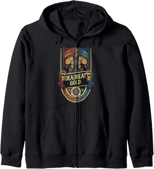 DC Comics Justice League Father's Day Deadbeat Gold Zip Hoodie, Gift For Fans
