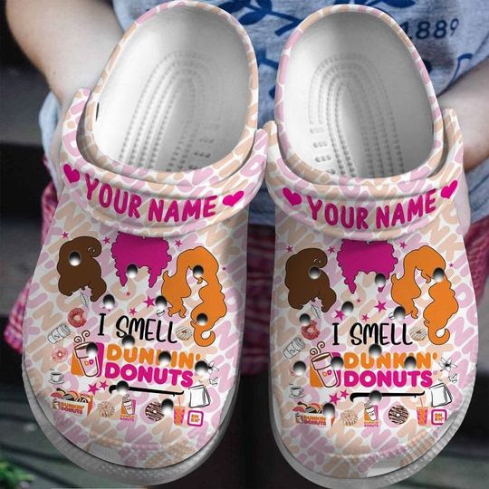 Personalized I Smell Dunkin Donuts Hocus Pocus Halloween Clogs Shoes, Hocus Pocus Shoes, Dunkin Donuts Slipper, Funny Slippers.
