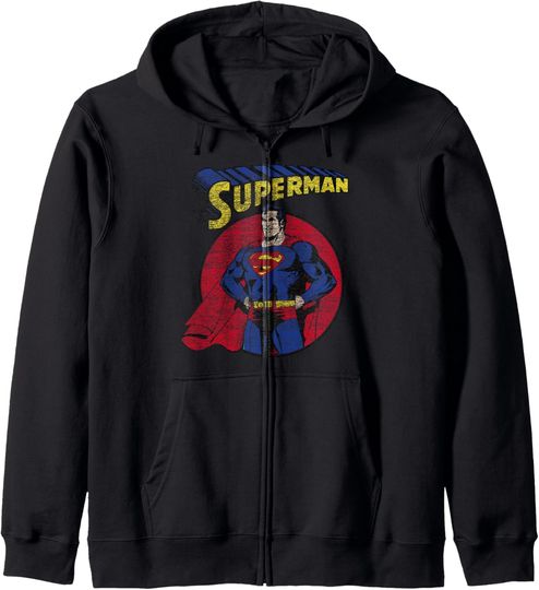 Discover DC Comics Superman Classic Circle Zip Hoodie, Gift For Fans