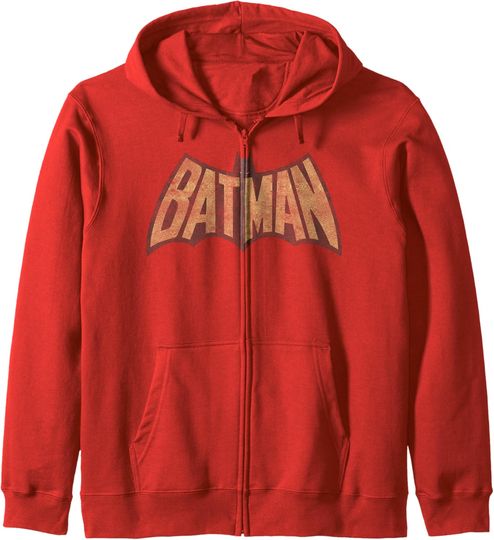 Discover DC Comics Batman Vintage Logo Zip Hoodie, Gift For Fans