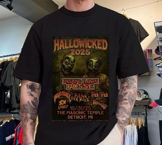 Discover Insane Clown Posse Hallowicked Fall Tour 2025 Detroit T-Shirt