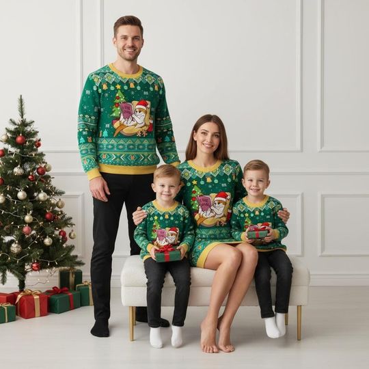 Discover Cat Christmas Ugly Sweater, Reading Holiday Sweater, Knitted Sweater