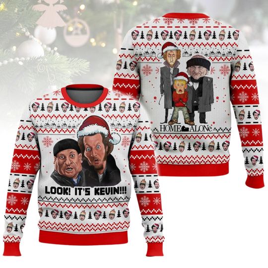 Discover Home Alone Ugly Christmas Sweater Look It's Kevin Sweater Holiday Gift for Men Women