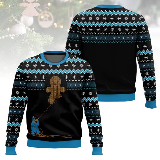 Discover Cookie Monster Christmas Ugly Sweater, Gingerbread Holiday Sweater