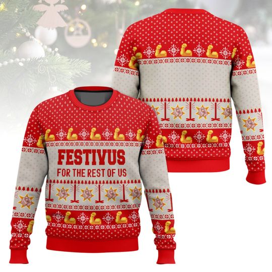 Bodybuilding Ugly Christmas Sweater, Flexing Gift, Festivus For The Rest Of Us Sweater