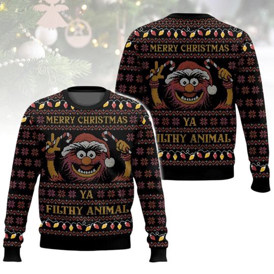 The Muppets Show Christmas Ugly Sweater, Funny Holiday Sweater, Character Sweater