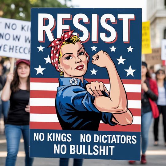 Discover Resist No Kings Protest Sign: Anti Trump Rally Poster (Digital Download)