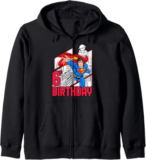 DC Comics Superman 6th Birthday Zip Hoodie, Gift For Fans