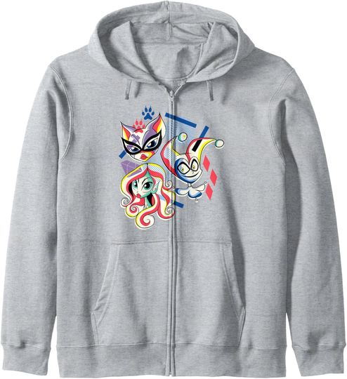 Discover DC Comics Super Hero Girls Group Shot Cartoon Pop Art Zip Hoodie