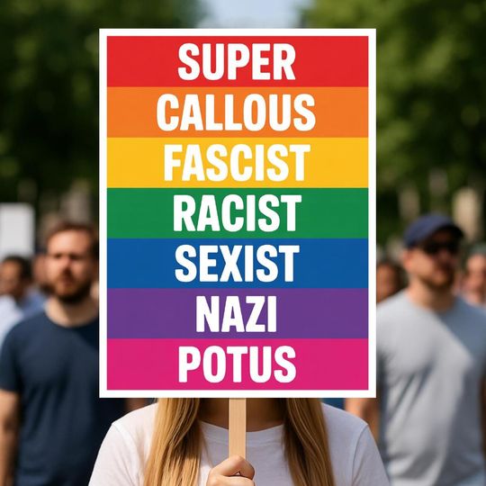 Discover Super Callous Fascist Racist Protest Sign: Anti-Trump No Kings Art (Digital Download)