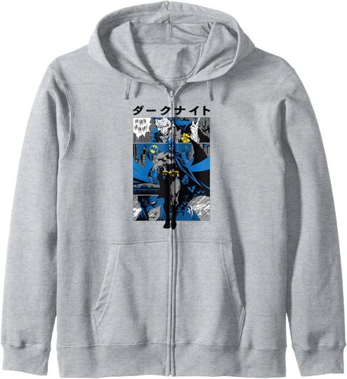 Discover DC Comics Batman Kanji Comic Panels Zip Hoodie