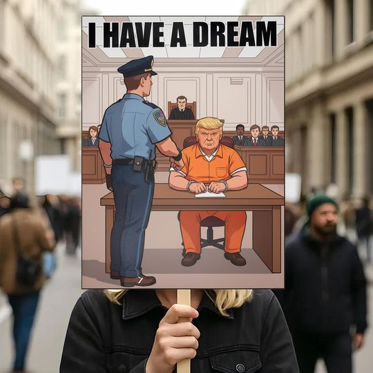 Discover I Have A Dream Sign No Kings Protest Sign, Rally Anti Trump Resistance, Hands Off Political Activist Poster, Fascism Protest
