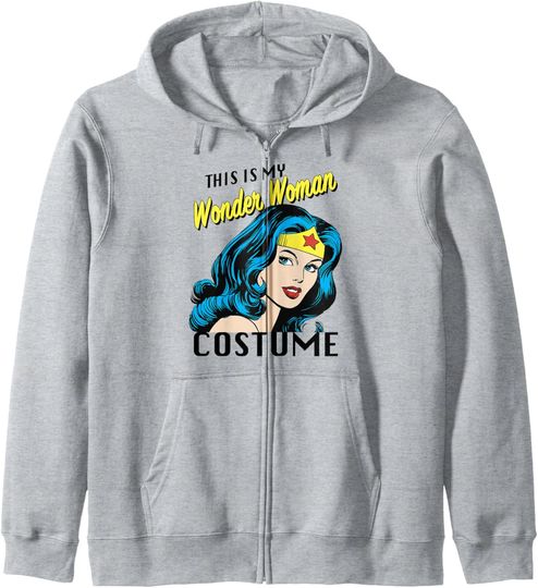 DC Comics This Is My Wonder Woman Costume Text Zip Hoodie, Gift For Fans