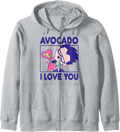 DC Comics Teen Titans Go! Robin Avocado I Love You Zip Hoodie, Gift For Fans