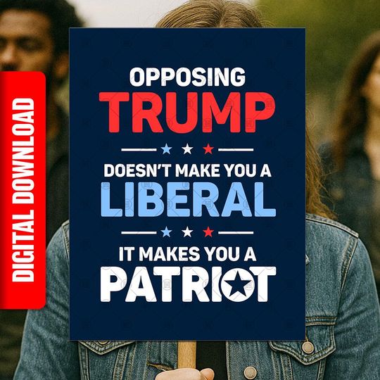 Discover Anti-Trump Opposing PRINTABLE SIGN, No Kings Political Activist Poster for March, Digital Download, Pro-Democracy Protest Art