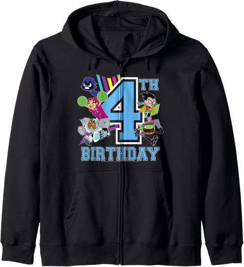 Discover DC Comics Teen Titans Go! 4th Birthday Zip Hoodie, Gift For Fans