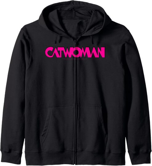 DC Comics Catwoman Simple Logo Zip Hoodie, Gift For Fans