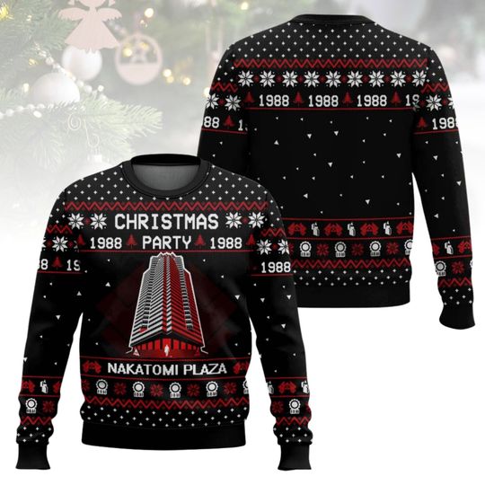 Die Hard Ugly Christmas Sweater, Nakatomi Plaza Sweater, Xmas Holiday Gift