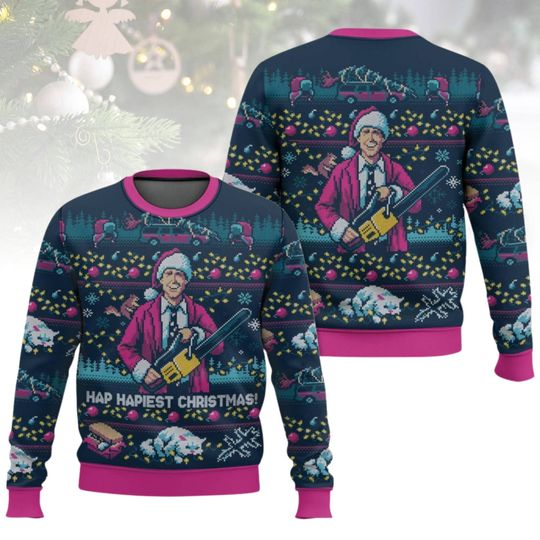 Discover Christmas Vacation Ugly Christmas Sweater, Hap Happiest Christmas Sweater