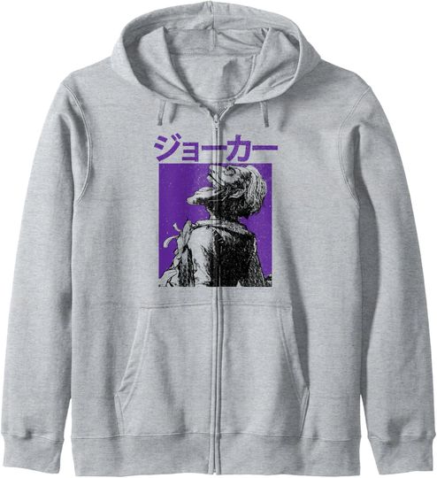 DC Comics The Joker Kanji Laugh Portrait Zip Hoodie, Gift For Fans