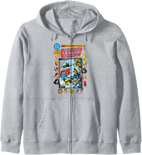 DC Comics Justice League Crisis On Earth Comic Cover Zip Hoodie, Gift For Fans