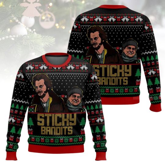 Discover Alone Christmas Ugly Sweater, Sticky Bandits Sweater